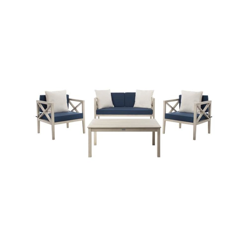 Nunzio 4 Pc Outdoor Set With Accent Pillows