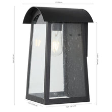 Adalai, 8 Inch, Black, Iron/Glass Outdoor Wall Sconce