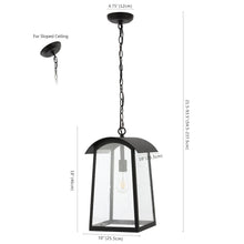 Adalai, 10 Inch, Black, Iron/Glass Extendable Outdoor Pendant
