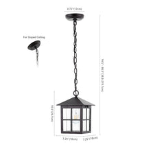 Penryn, 7.25 Inch, Oil Rubbed Bronze, Iron/Glass Extendable Outdoor Pendant