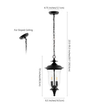 Dowell, 9 Inch, Black, Iron/Glass Extendable Outdoor Pendant