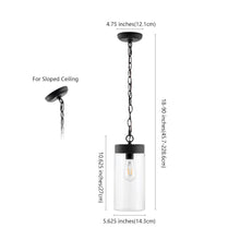 Lianne, 5.7 Inch, Black, Iron/Glass Extendable Outdoor Pendant