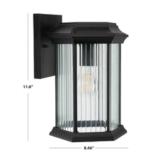 Hylan, 8.46 Inch, Black, Steel/Glass Outdoor Wall Sconce Set of 2