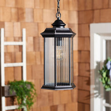 Hylan, 8.27 Inch, Black, Steel/Glass Outdoor Pendant