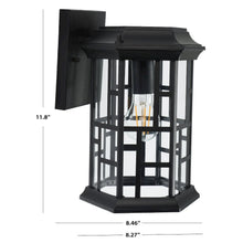 Carwen, 8.46 Inch, Black, Steel/Glass Outdoor Wall Sconce Set of 2