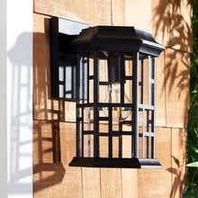 Carwen, 8.46 Inch, Black, Steel/Glass Outdoor Wall Sconce Set of 2