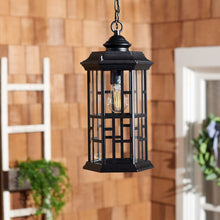 Carwen, 8.3 Inch, Black, Steel/Glass Outdoor Pendant