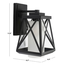 Braith, 7 Inch, Black, Steel/Glass Outdoor Sconce Set of 2