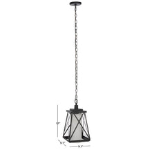 Braith, 9.1 Inch, Black, Steel/Glass Outdoor Pendant