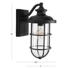 Adelle, 8.5 Inch, Black, Steel/Glass Outdoor Wall Sconce Set of 2