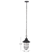 Adelle, 9 Inch, Black, Steel/Glass Outdoor Pendant