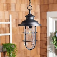 Adelle, 9 Inch, Black, Steel/Glass Outdoor Pendant