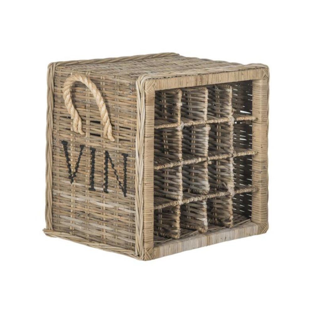 AZIZA 16 BOTTLE WICKER WINE RACK