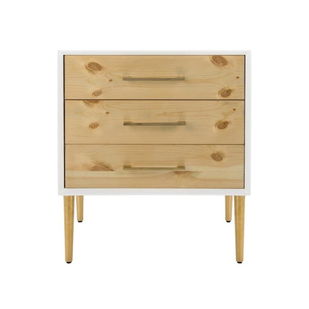 VANDA 3-DRAWER BEETLEWOOD SIDE TABLE