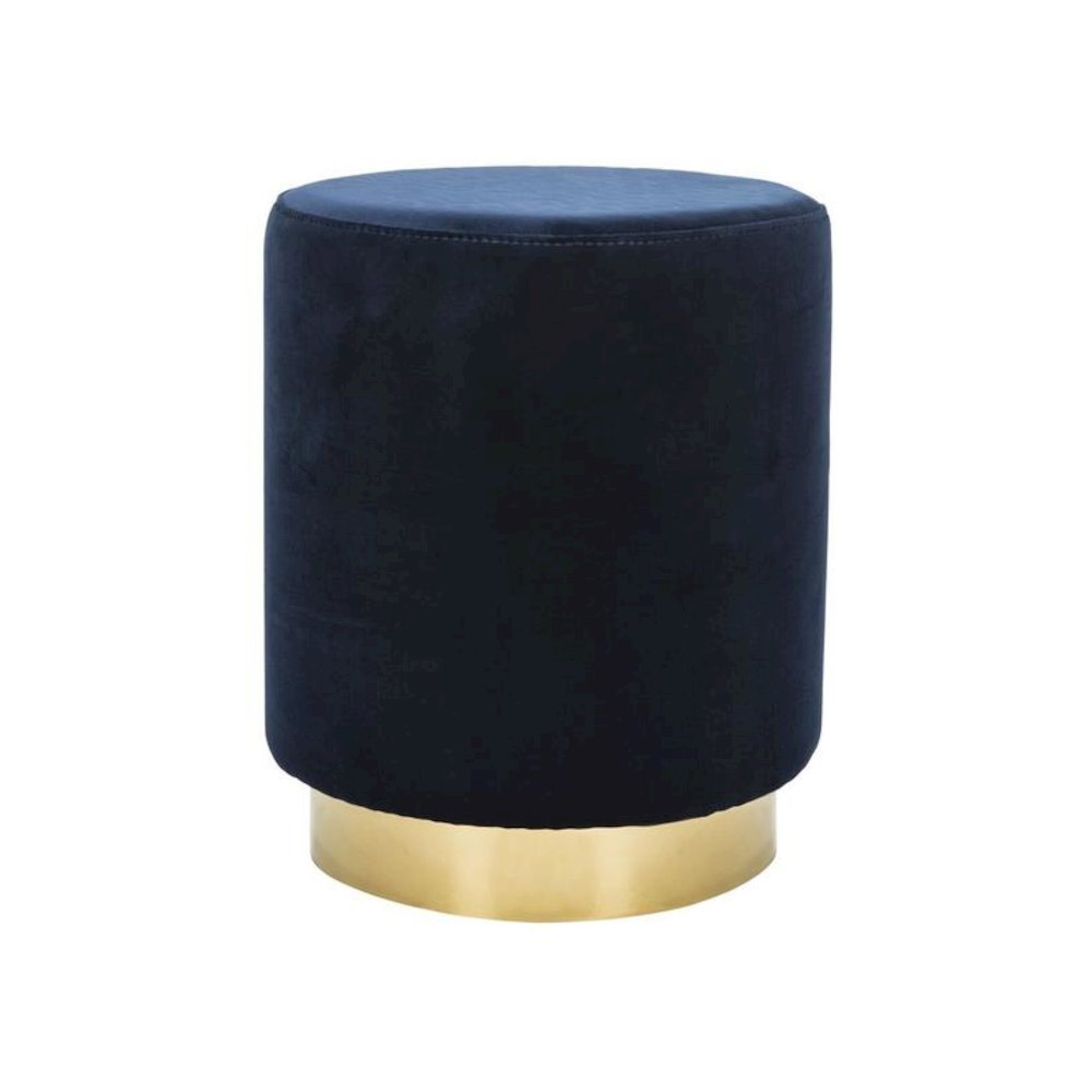 ELSWORTH VELVET OTTOMAN WITH BRASS BASE, SFV3558A