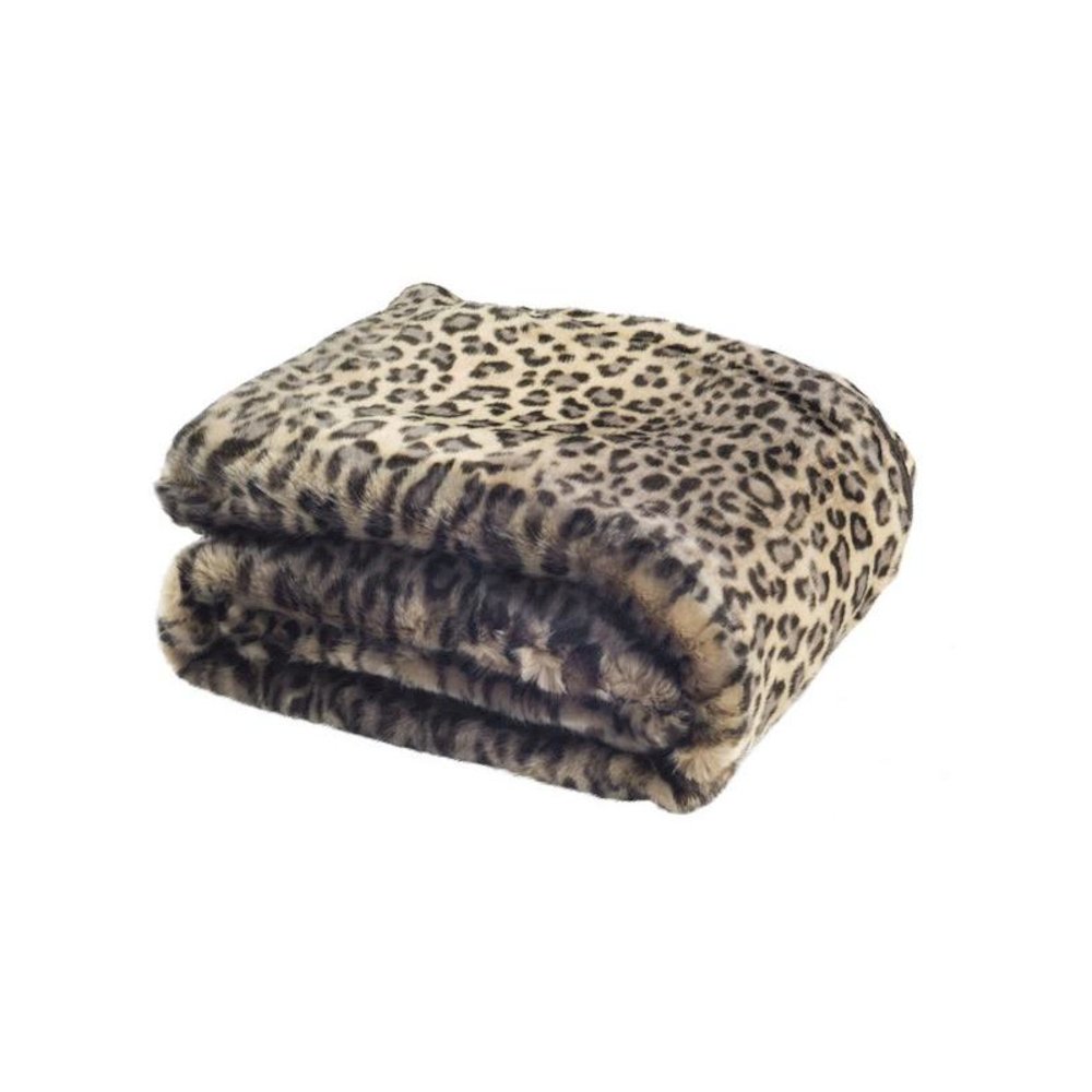 FAUX BLACK LEOPARD THROW, THR722A-5060