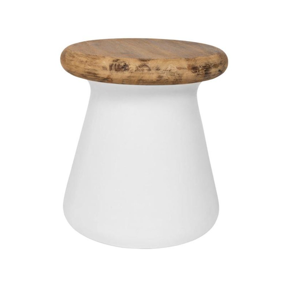Button Indoor/Outdoor Modern Concrete Round 18.1-Inch H Accent Table
