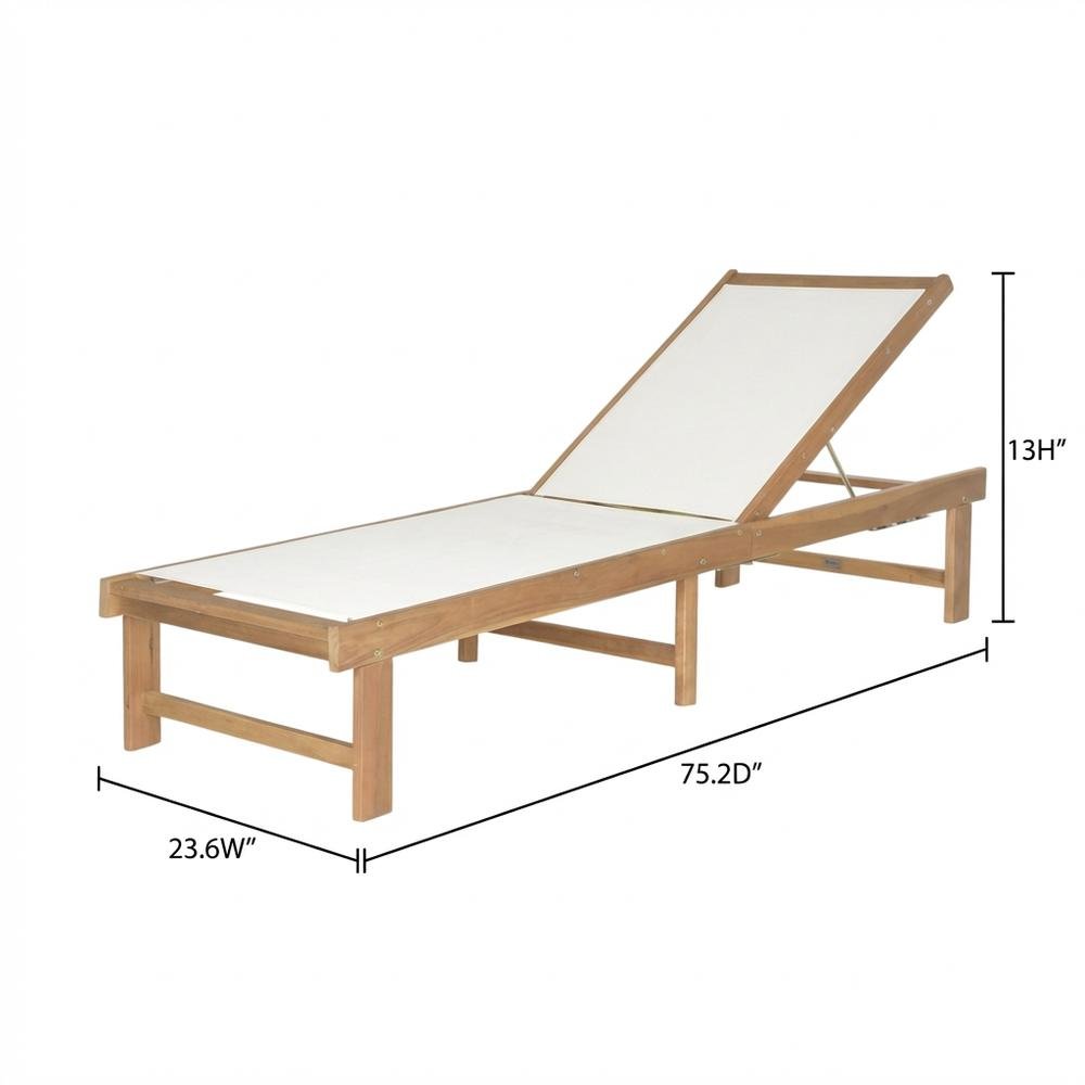 Outdoor Lounge Chair With Textilene Upholstery And Brass Accents