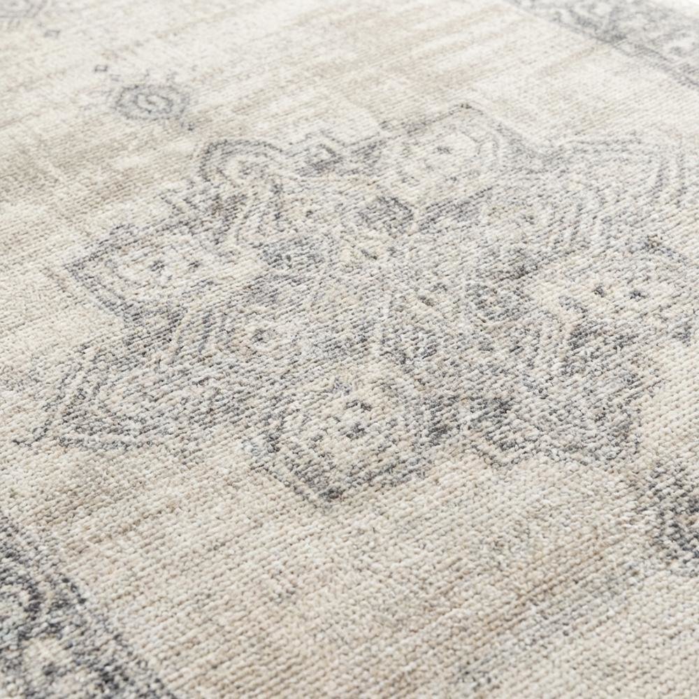 Cream / Grey Area Rug with Jute Backing and Power Loomed Craftsmanship, Runner