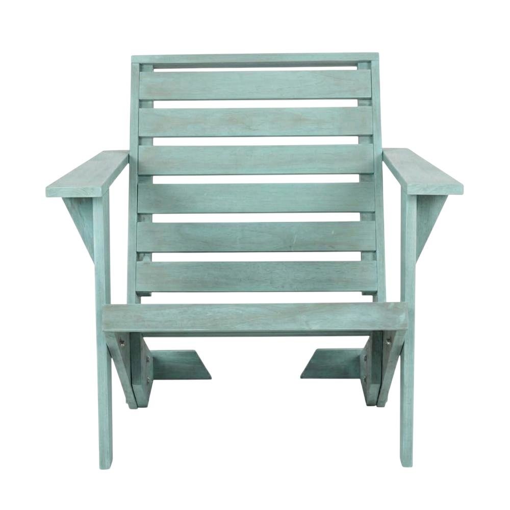 Blue Adirondack Chair With Stained Finish And Durable Acacia Construction