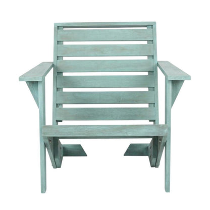 Blue Adirondack Chair With Stained Finish And Durable Acacia Construction