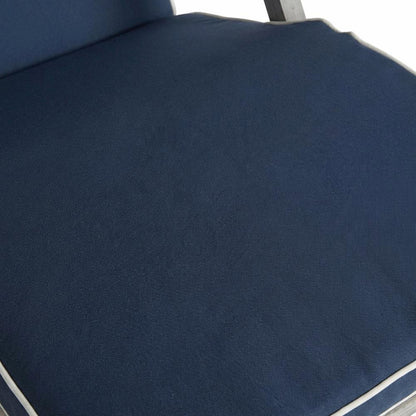 Outdoor Lounge Chair In Grey Acacia, Foam Cushion, Silver Galvanized Steel