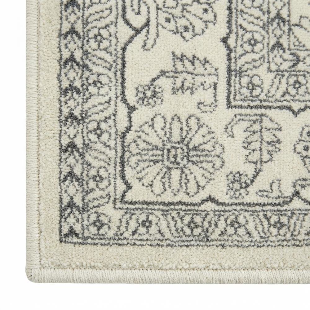 Ivory and Silver 8-Foot Square Area Rug with Polypropylene Pile, Power Loomed