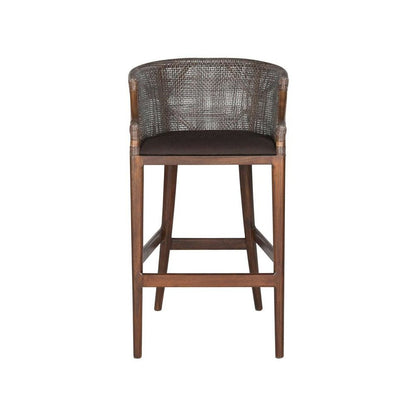 Dark Brown Adventure Bar Stool with Wood Frame and Foam Cushion