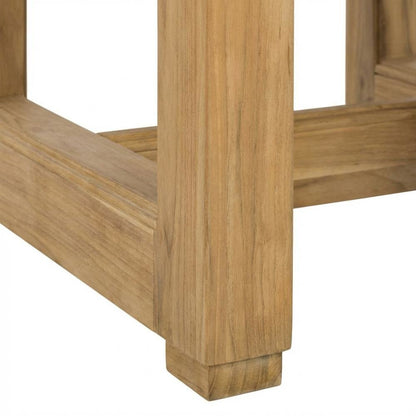 Teak end table with sleek contemporary design for outdoor living