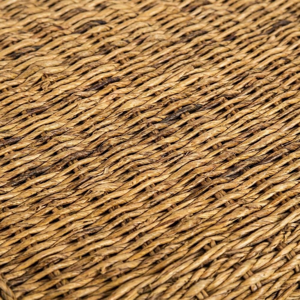 Natural Brown Rattan Nightstand with Drawer and 8-Inch Storage Shelf