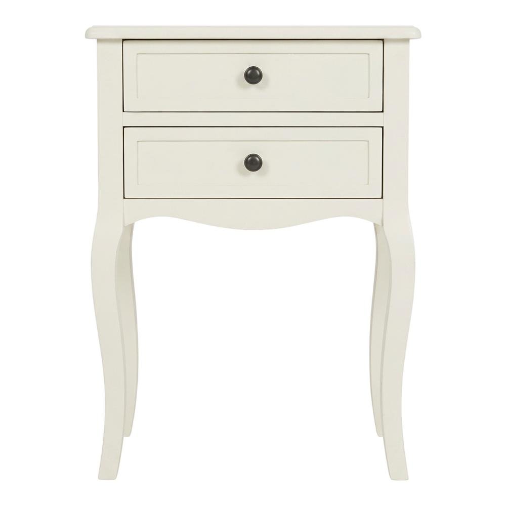 Wooden End Table with Storage Drawers for Living Room or Bedroom