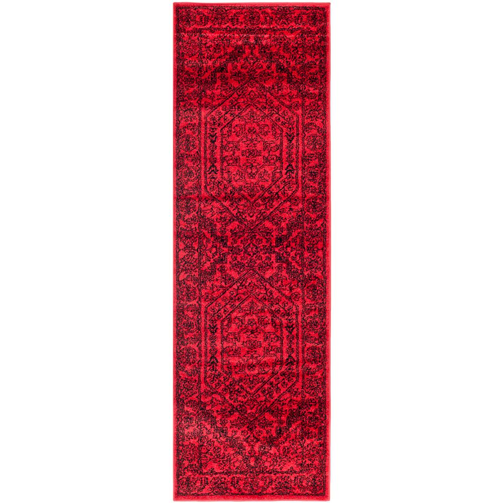 Adirondack, RED / BLACK, 2'-6" X 12', Area Rug, ADR108F-212
