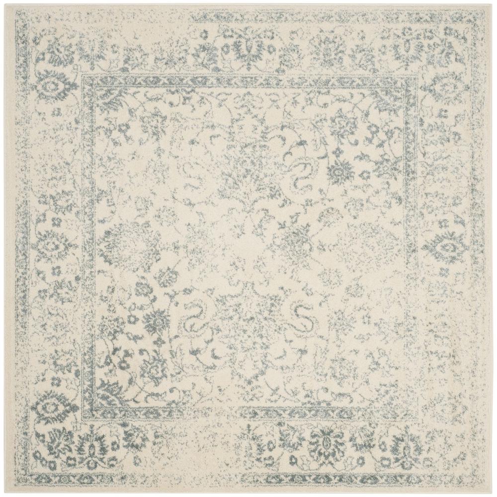Adirondack, IVORY / SLATE, 8' X 8' Square, Area Rug