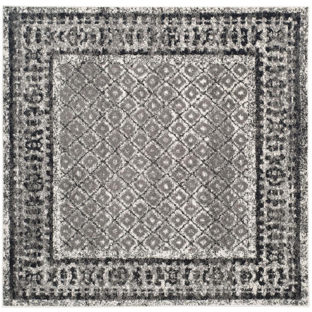 Adirondack, IVORY / SILVER, 6' X 6' Square, Area Rug, ADR110B-6SQ