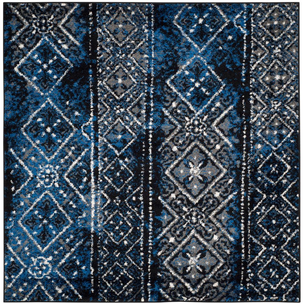 Adirondack, SILVER / BLACK, 6' X 6' Square, Area Rug, ADR111A-6SQ