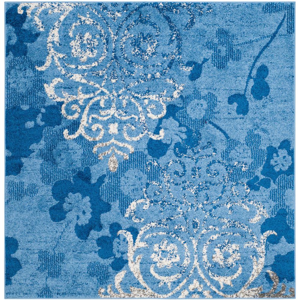 Adirondack, LIGHT BLUE / DARK BLUE, 6' X 6' Square, Area Rug, ADR114F-6SQ