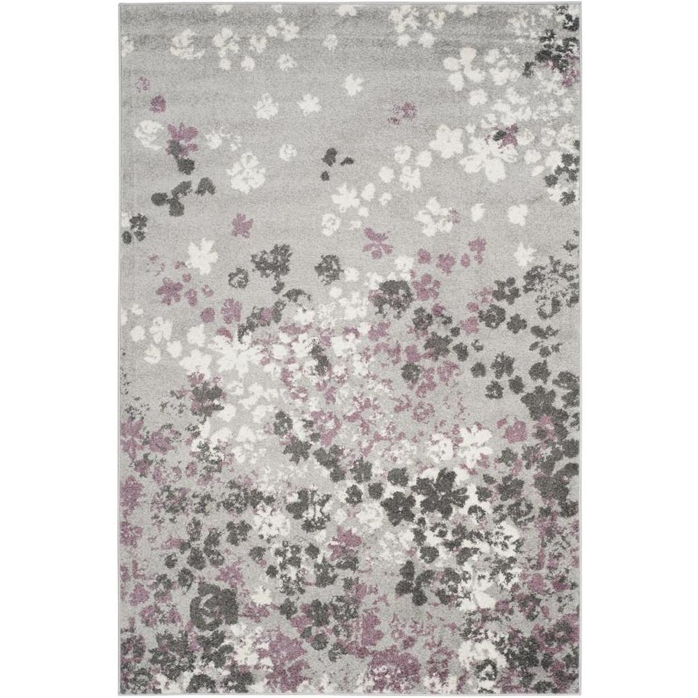 Adirondack, LIGHT GREY / PURPLE, 4' X 6', Area Rug, ADR115M-4