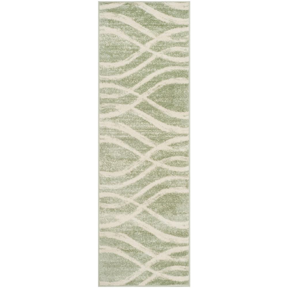 Adirondack, SAGE / CREAM, 2'-6" X 12', Area Rug