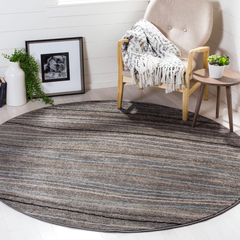 AMSTERDAM, SILVER / BEIGE, 6'-7" X 6'-7" Round, Area Rug