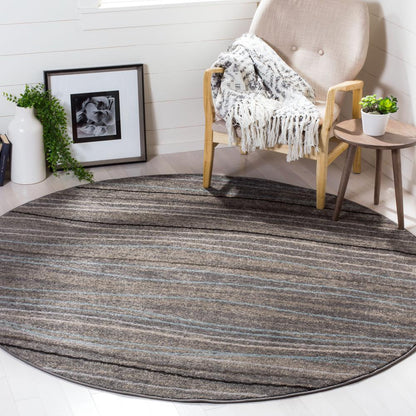 AMSTERDAM, SILVER / BEIGE, 6'-7" X 6'-7" Round, Area Rug