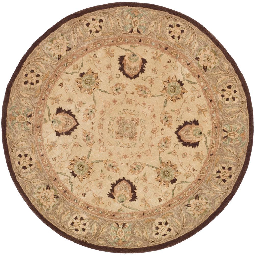 ANATOLIA, IVORY / BROWN, 6' X 6' Round, Area Rug, AN512D-6R