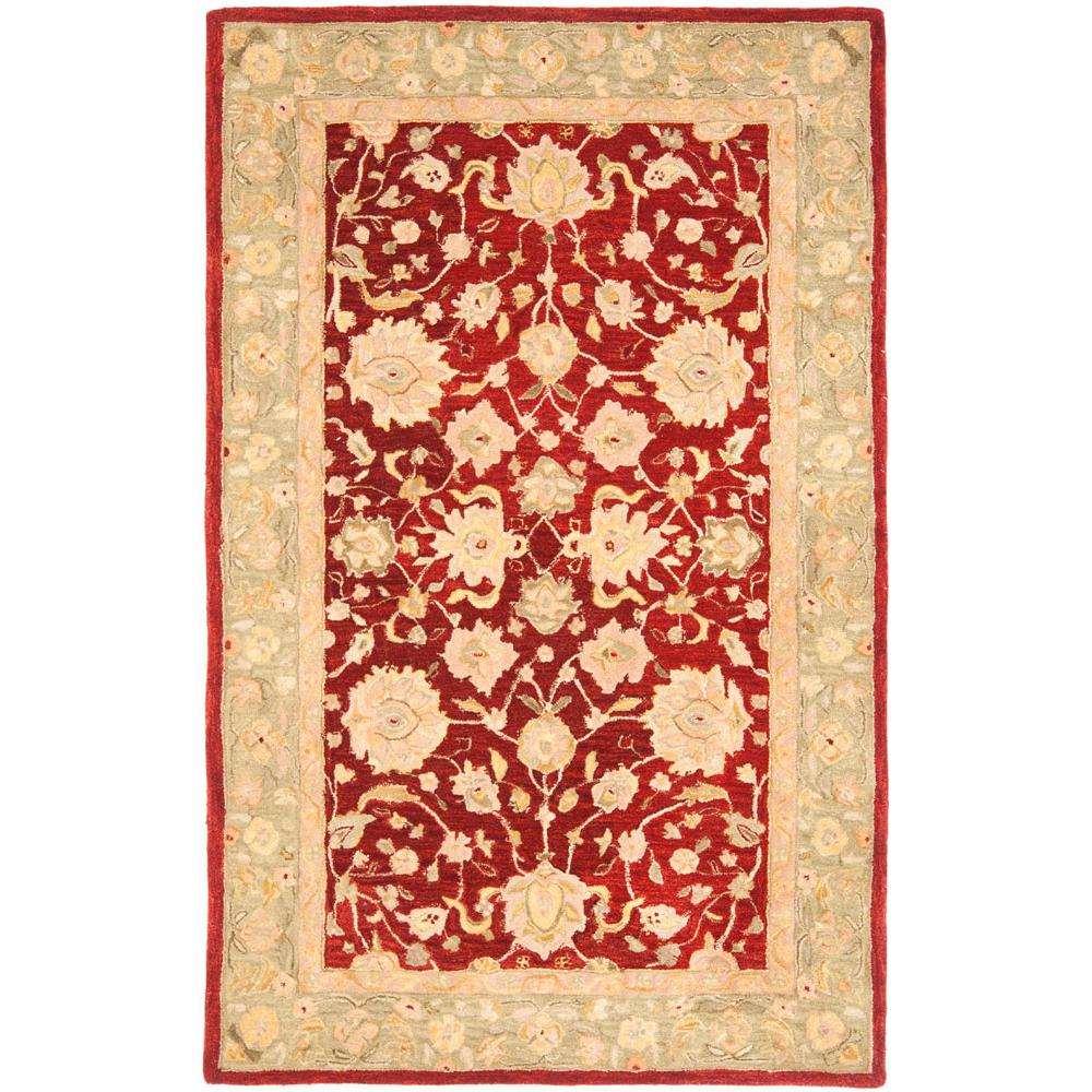 ANATOLIA, RED / MOSS, 6' X 9', Area Rug