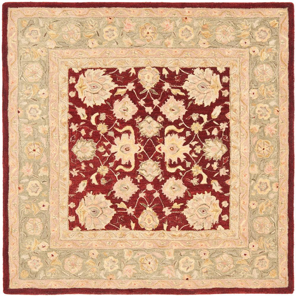 ANATOLIA, RED / MOSS, 8' X 8' Square, Area Rug