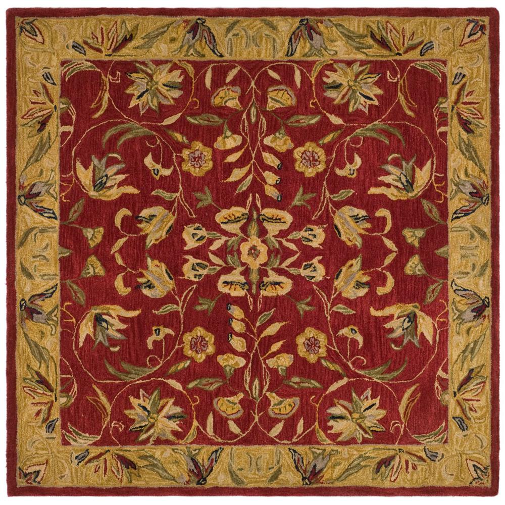 ANATOLIA, BURGUNDY / GOLD, 8' X 8' Square, Area Rug