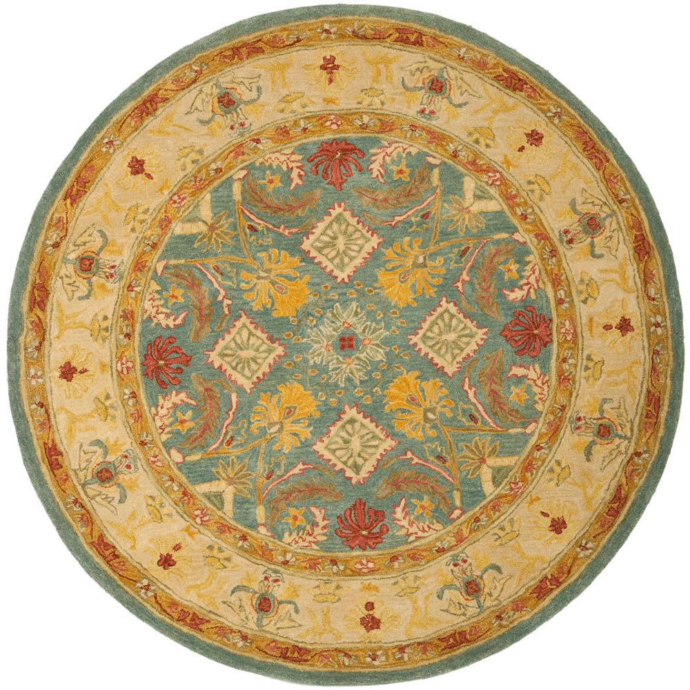 ANATOLIA, LIGHT BLUE / IVORY, 6' X 6' Round, Area Rug