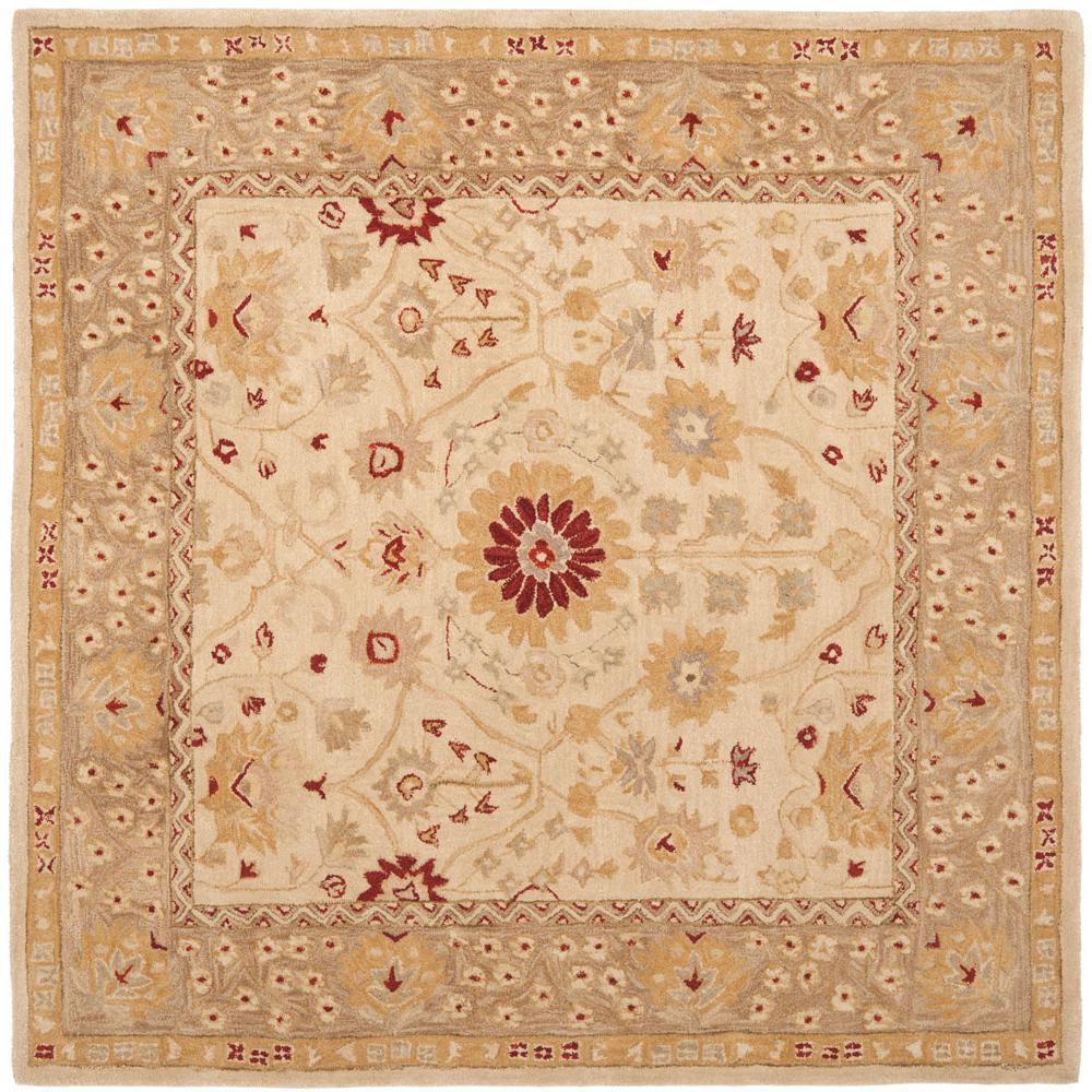 ANATOLIA, OLIVE / RUST, 6' X 6' Square, Area Rug