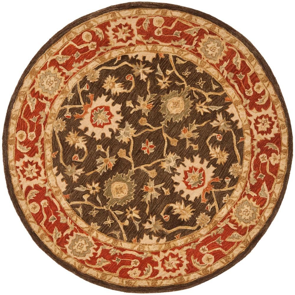 ANATOLIA, OLIVE / RUST, 6' X 6' Round, Area Rug