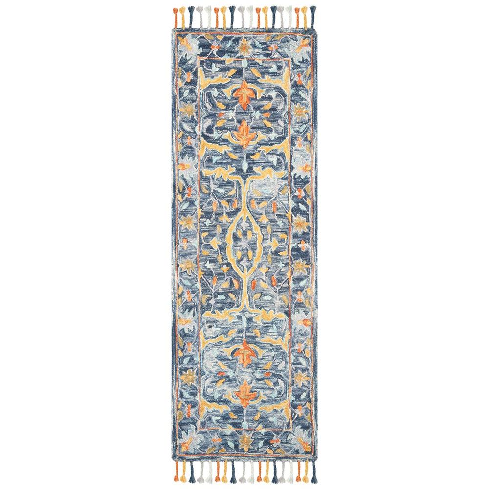 ASPEN, BLUE / RUST, 2'-3" X 7', Area Rug, APN116M-27