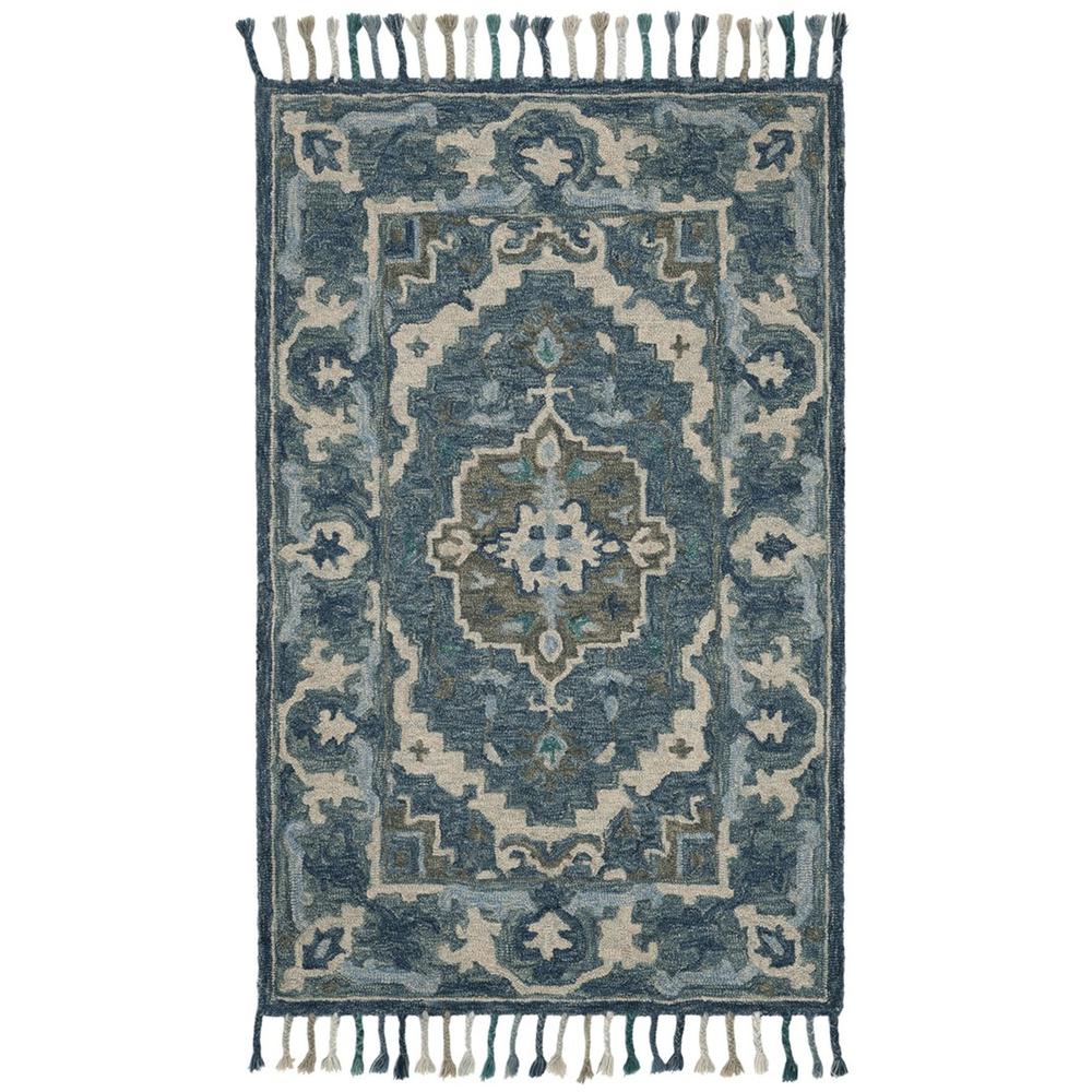 ASPEN, DARK BLUE / GREY, 4' X 6', Area Rug