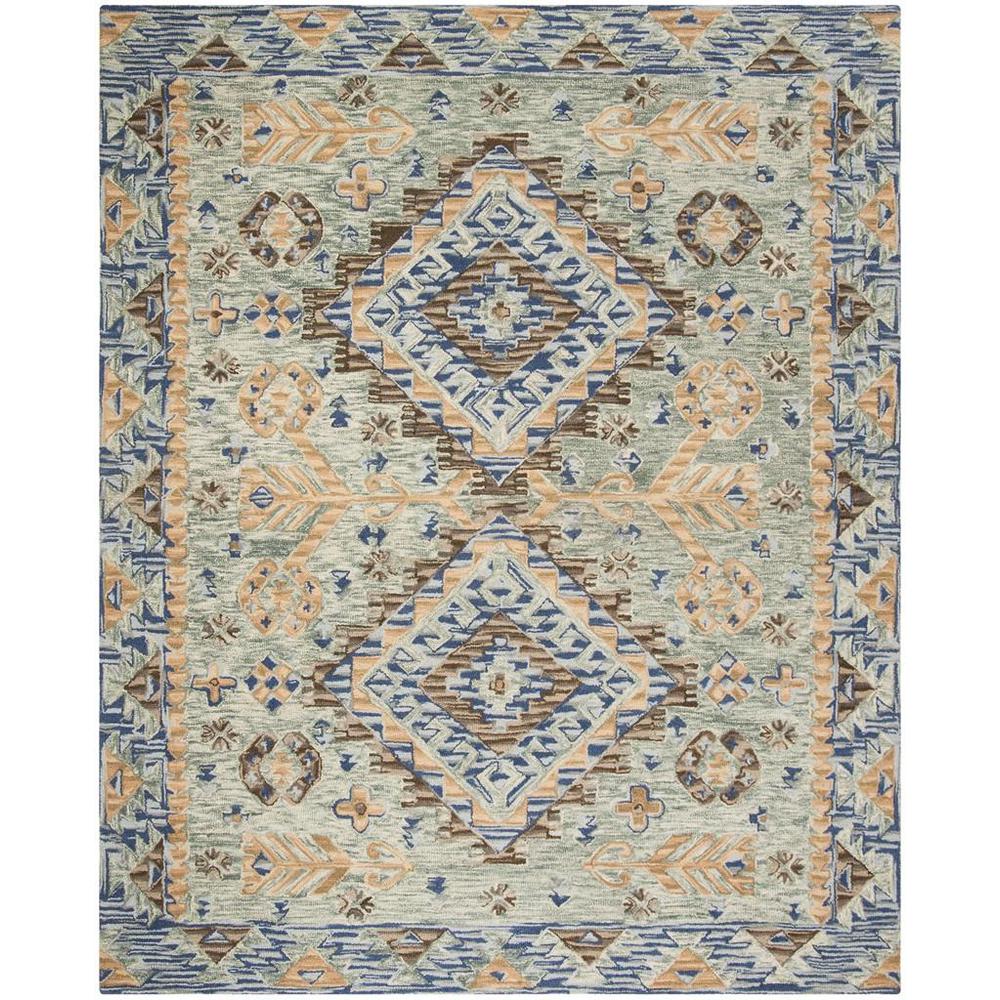 ASPEN, BLUE / BEIGE, 9' X 12', Area Rug